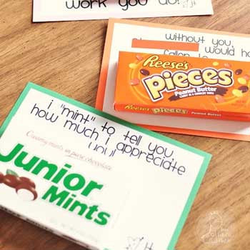 Teacher Appreciation - Sweet Candy Notes from Funky PolkaDot Giraffe