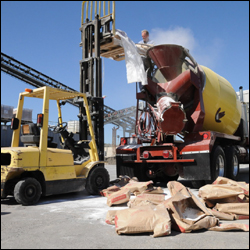 Almost done mixing cornstarch into the cement mixer at The Ellen DeGeneres Show!