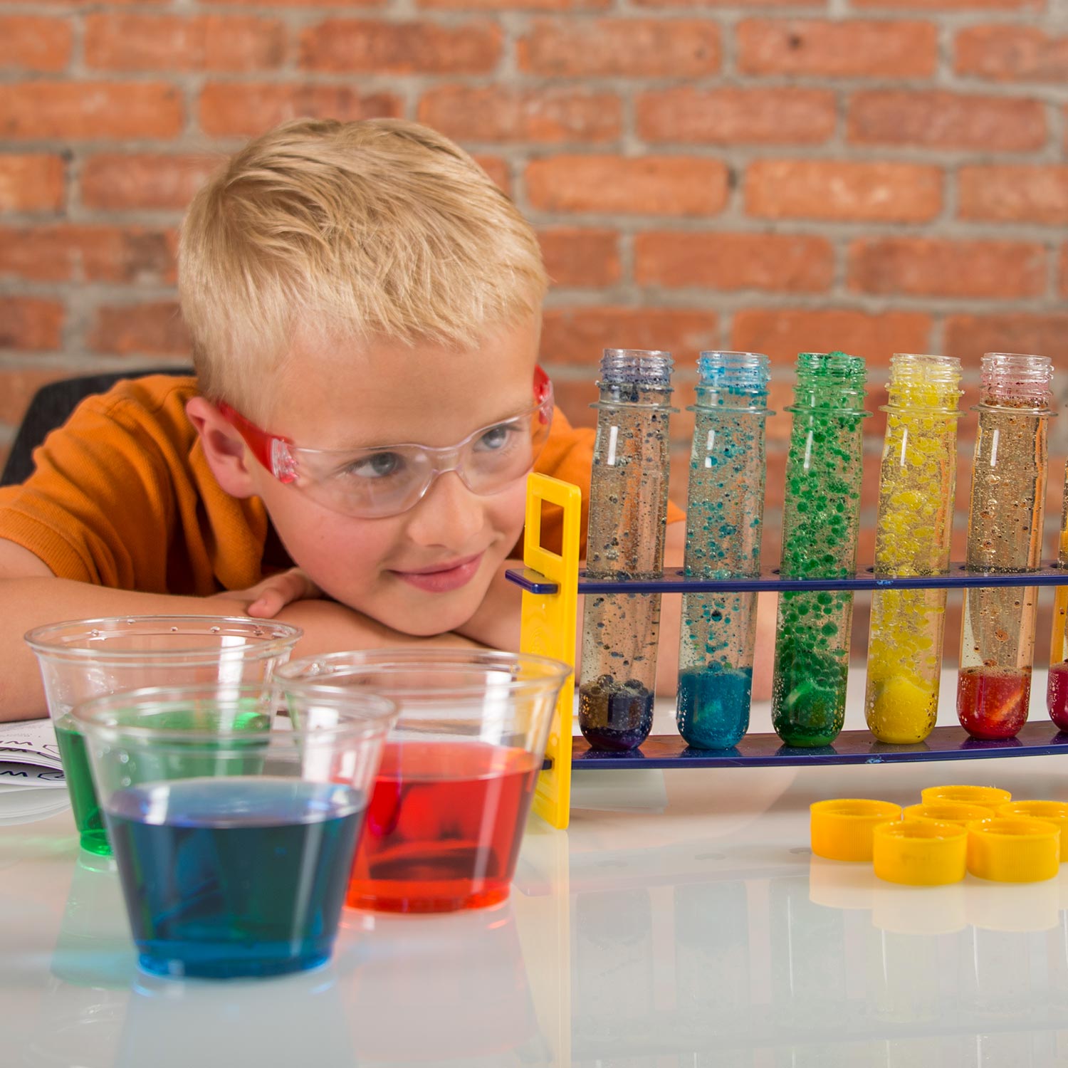 Baby Soda Bottles Test Tubes & Rack